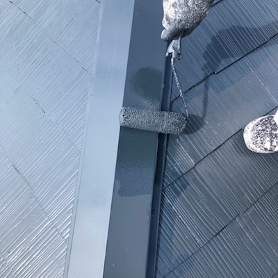 屋根棟板金の浮き防止処理、防水性・耐久性を高めた屋根外壁塗装　名古屋市北区