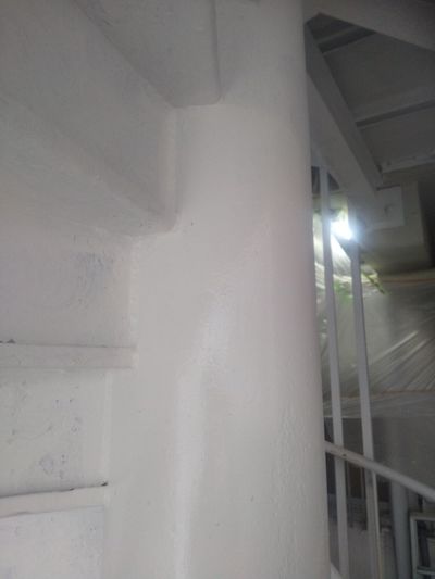 サビ・剥がれが目立つマンション鉄骨階段塗装　名古屋市昭和区