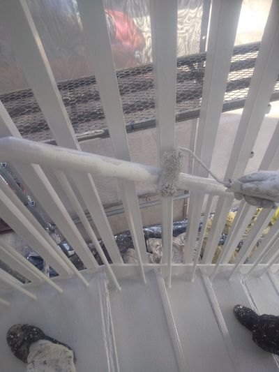サビ・剥がれが目立つマンション鉄骨階段塗装　名古屋市昭和区