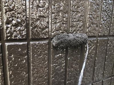 セキスイハウスのセメント瓦屋根塗装、モダンなグレーブラックの色合わせ外壁塗装　名古屋市中川区
