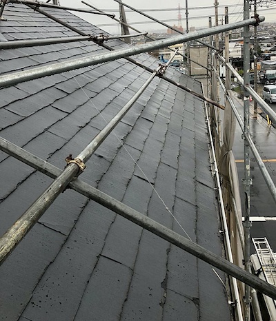 パミール屋根の屋根リフォームと、カビ汚れを洗浄し外壁塗装　名古屋市緑区
