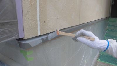 サイディングの浮き補修し、模様をつける外壁デザイン塗装　名古屋市天白区