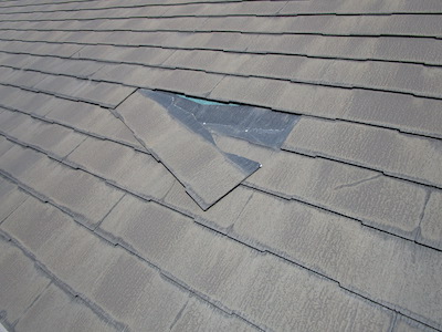 スレート屋根の割れや剥がれ屋根リフォーム　名古屋市緑区