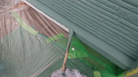 屋根瓦の漆喰補修と外壁をグリーン系へ大胆に色変した塗り替え　名古屋市天白区