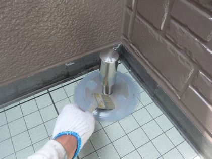 屋根・外壁塗り替え、ベランダのウレタン防水（通気緩衝工法）工事　東郷町