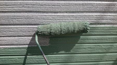 くすみグリーンに外壁の色をガラッと変えたツートン塗り替え　名古屋市緑区