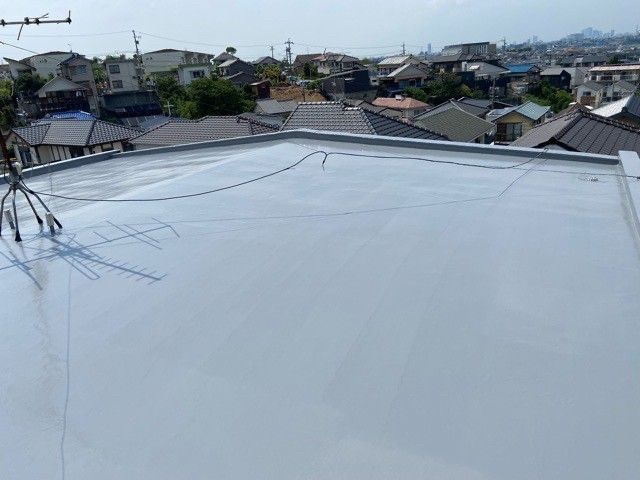 屋上のウレタン塗膜防水通気緩徐工法