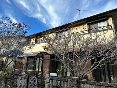 屋根カバー工事、2色のツートン外壁塗装　名古屋市中川区