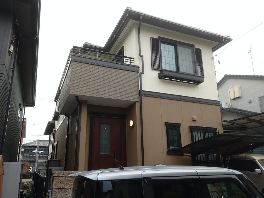 一条工務店施工の腐食したベランダ外壁張り替えと防水工事・外壁塗装　名古屋市天白区