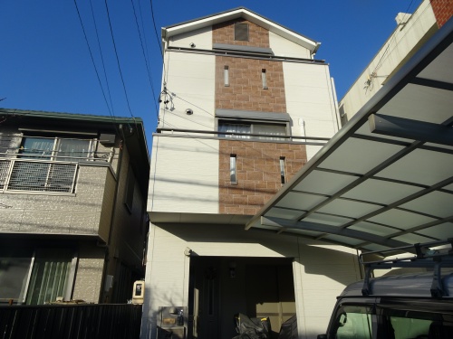 かっこいいツートンに外壁塗装と金属屋根カバー工事 名古屋市名東区