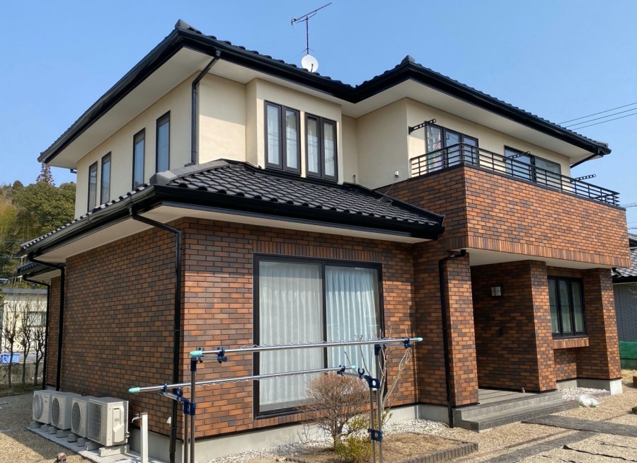 母屋と車庫の外装塗装工事_土岐市