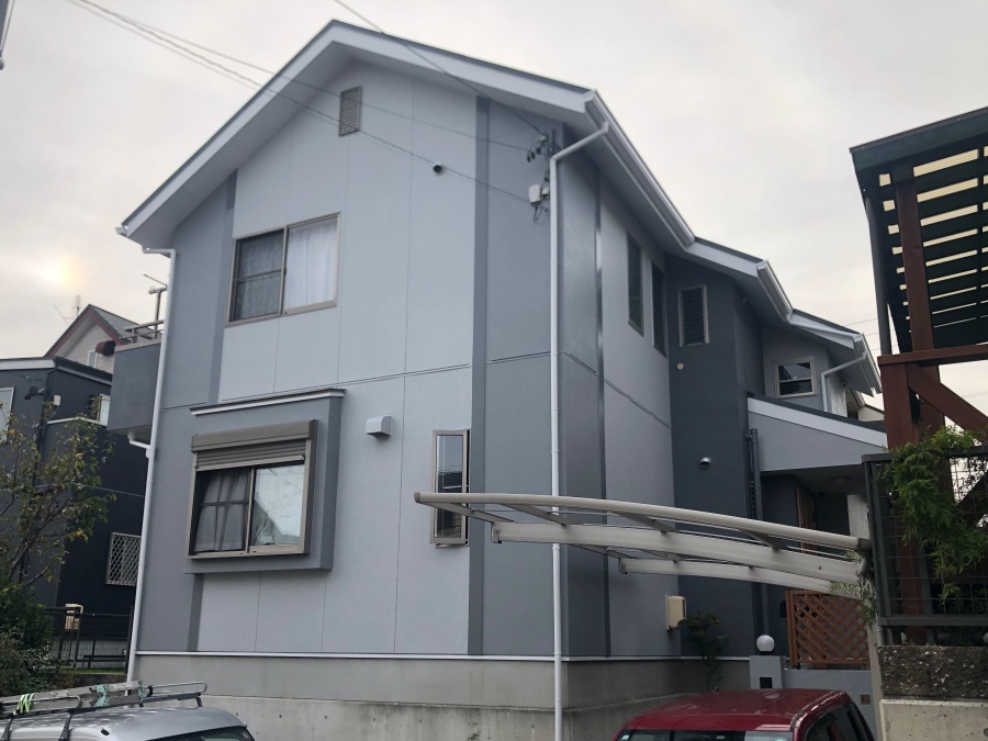 ナチュラルから明るい濃淡2色のグレーへ！ブラザー不動産の外壁・屋根塗装_名古屋市緑区