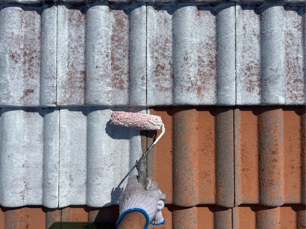 屋根下塗り1回目