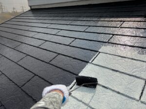 屋根　中塗り