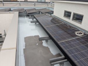 太陽光パネルを設置したダイワハウス住宅で屋上防水工事と外壁・屋根塗装工事｜名古屋市中川区