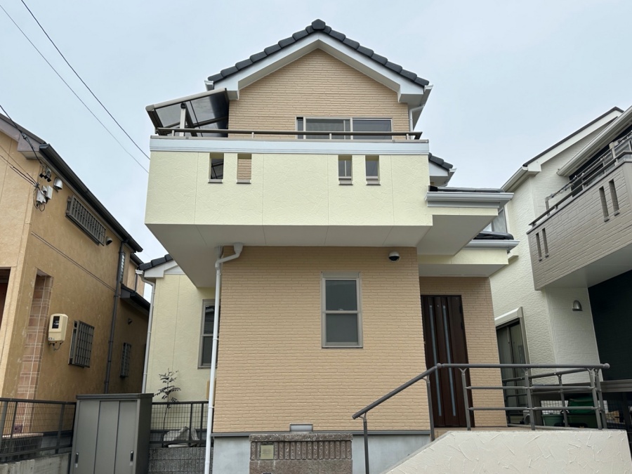 クリーム×ビスケット色へ！やさしい配色で新築のように生まれ変わった外壁塗装｜名古屋市緑区