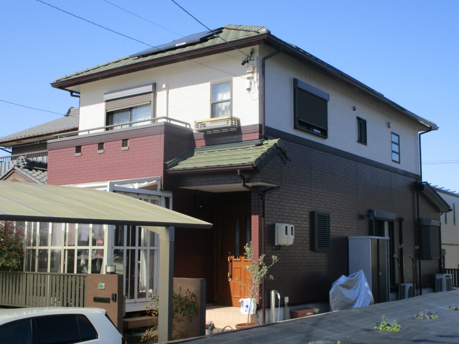 色あせしたレンガ調サイディングの外壁塗装と屋根塗装｜名古屋市緑区
