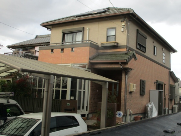 色あせしたレンガ調サイディングの外壁塗装と屋根塗装｜名古屋市緑区