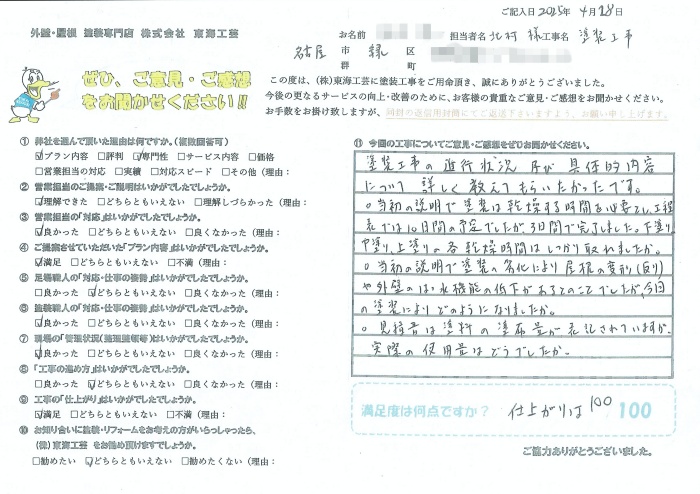 仕上がりは100点