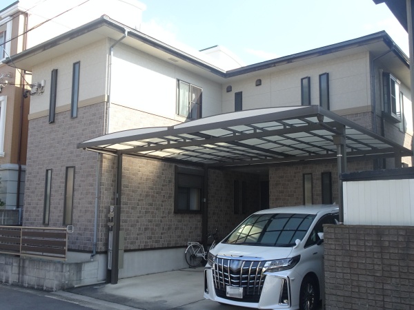 レンガ調外壁をシックな上下ツートンに！外壁塗装と屋根カバー工事｜名古屋市瑞穂区