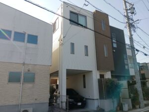 3階建てトヨタホーム屋根外壁と防水メンテナンス後