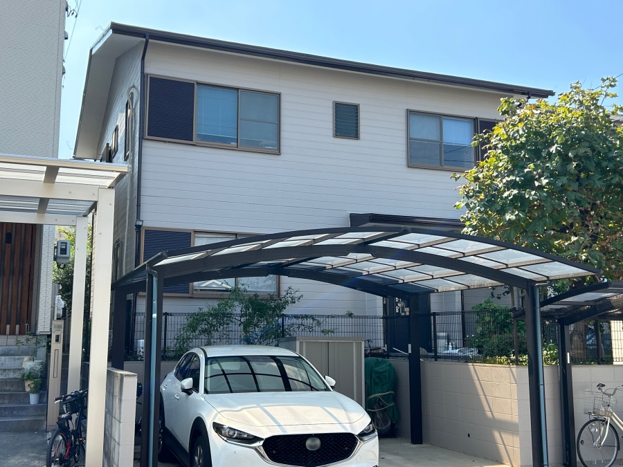 太陽光パネル付き屋根塗装と外壁塗装｜名古屋市緑区