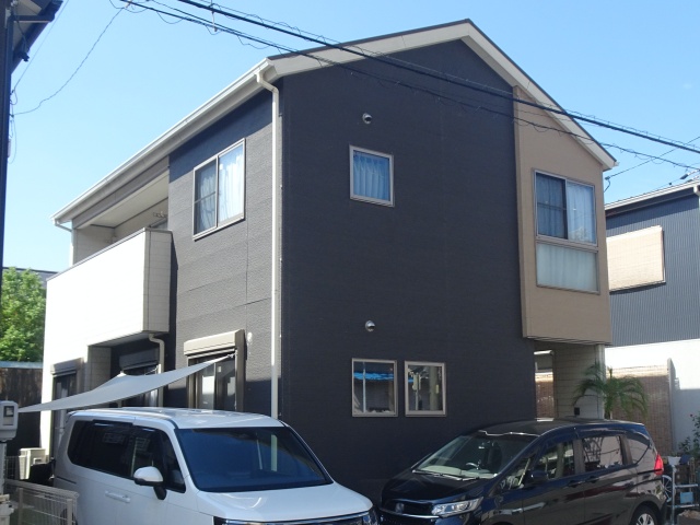 ガラリと色変え！ブラウンからブルーグレーへ屋根・外壁塗装｜名古屋市北区